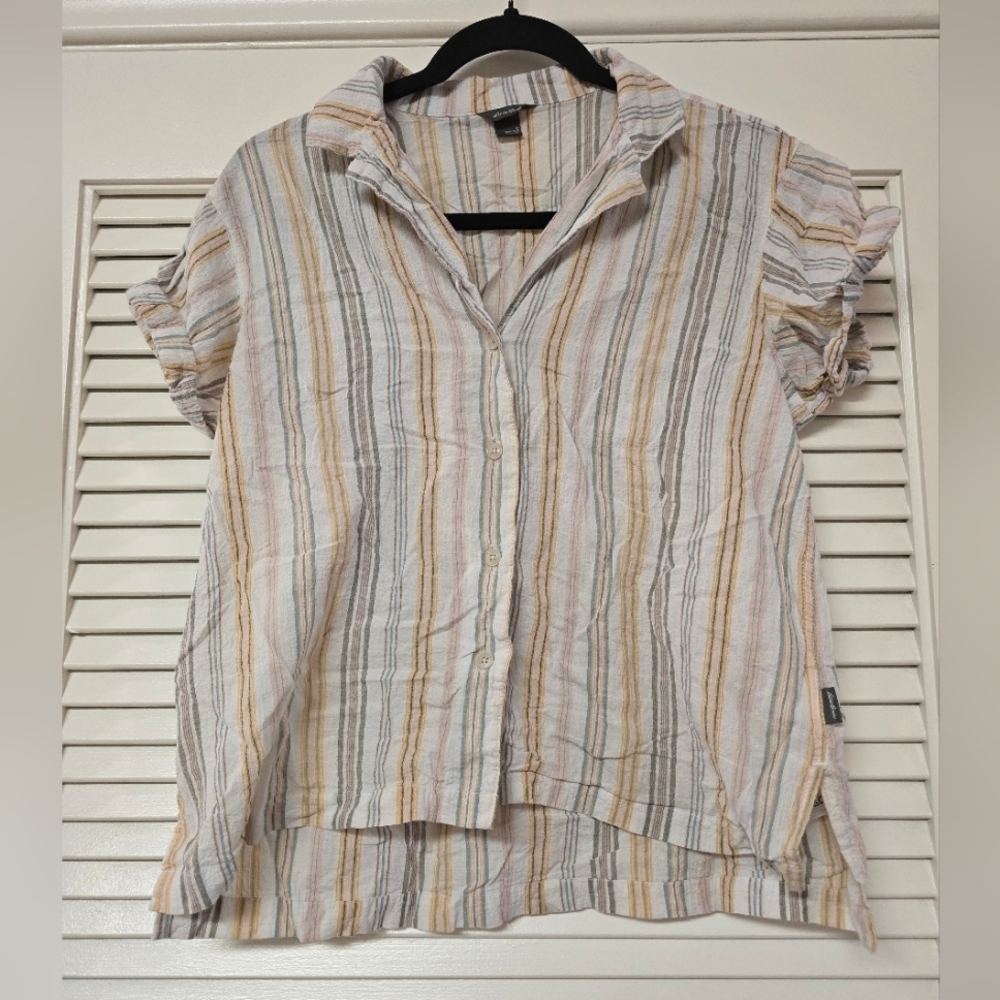 Eddie Bauer - Cotton Striped Short-Sleeve Lightweight Button Top